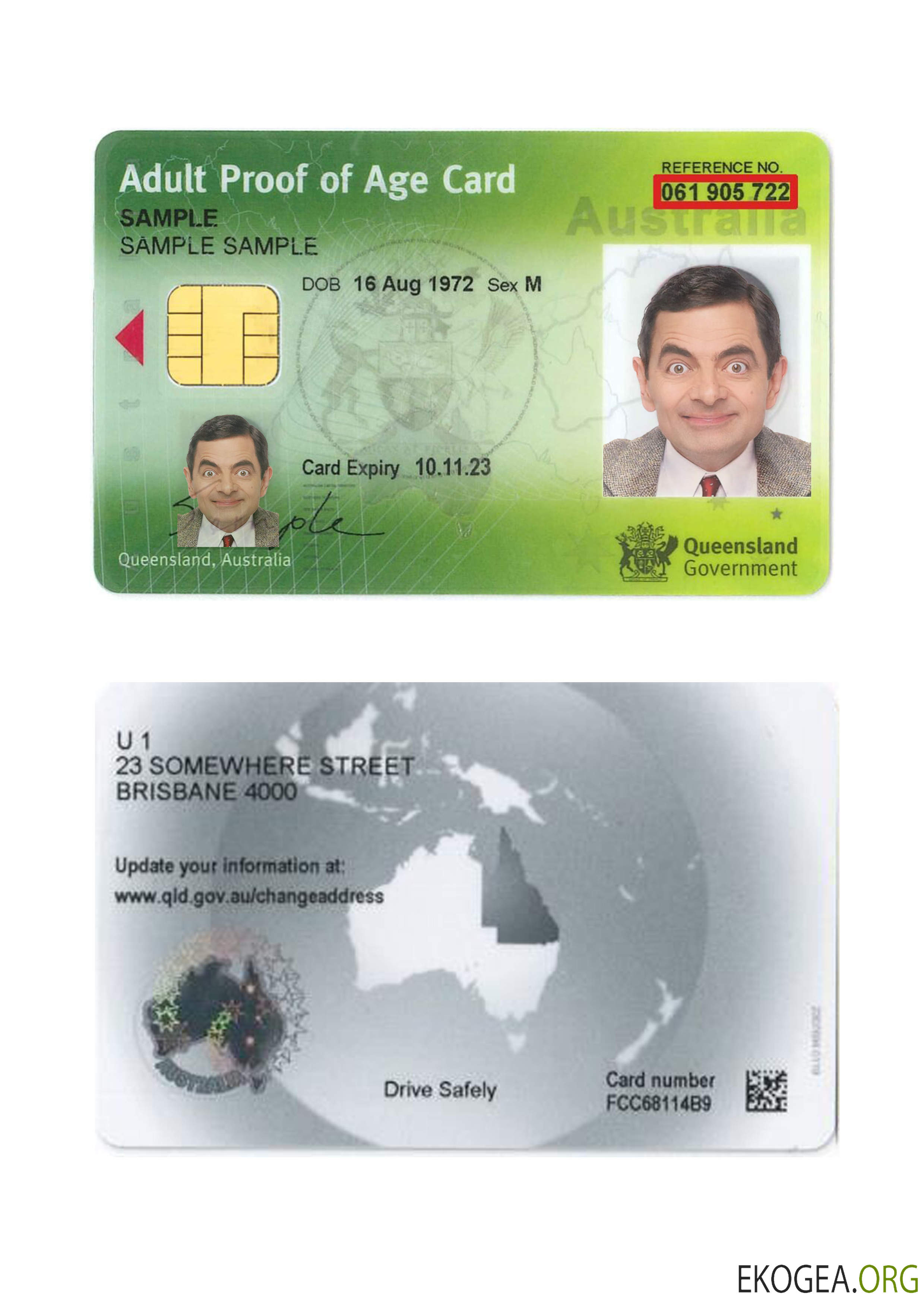 Carte de preuve d'âge Australie Queensland